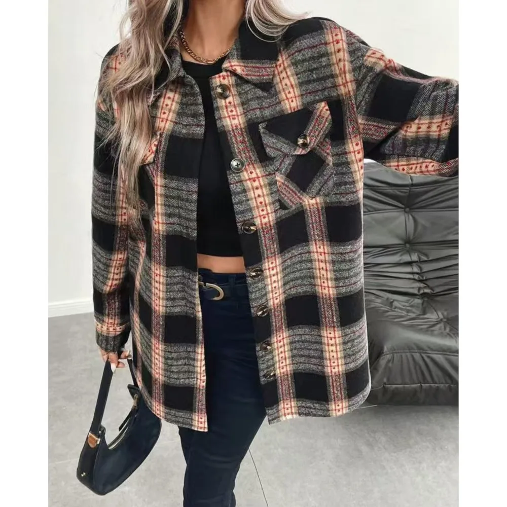 Осенне-зимняя женская модная к – обзор и цена Flannel Shirt Lined